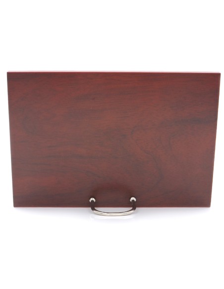 Customizable 4x6 PVD Silver Plaque with Wooden Support