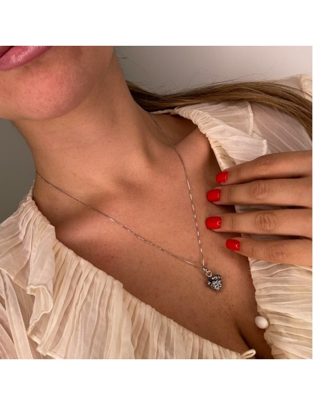 Collana con Ciondolo Cuore Anatomico in Argento 925