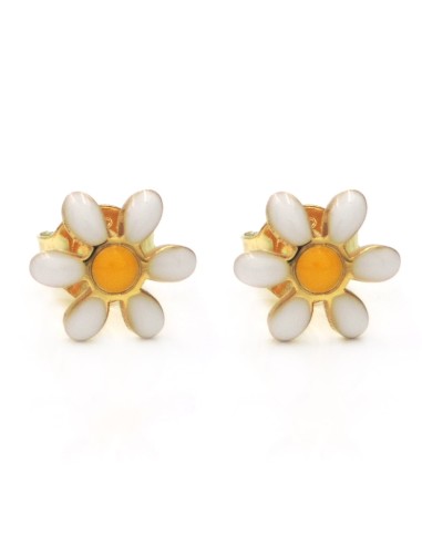 Gold Plated 925 Sterling Silver Daisy Earrings 