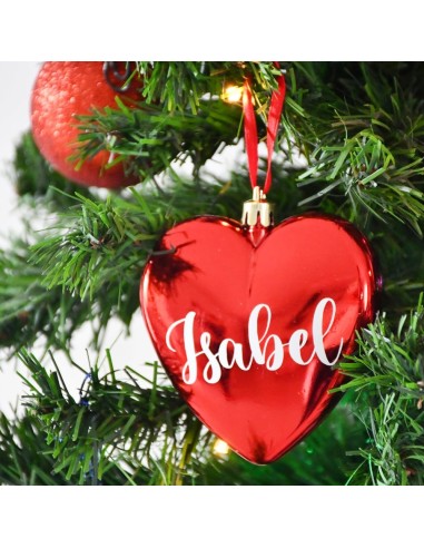 Palla Cuore Decorazione per Albero di Natale Personalizzata con Nome