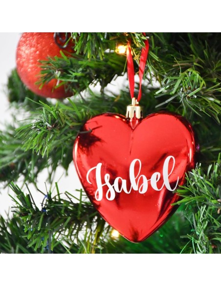 Palla Cuore Decorazione per Albero di Natale Personalizzata con Nome