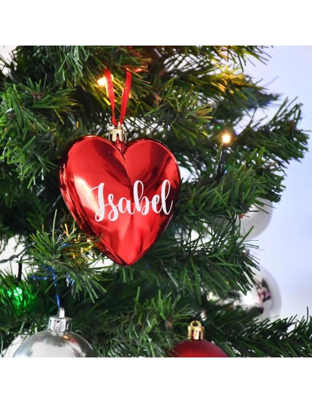 Palla Cuore Decorazione per Albero di Natale Personalizzata con Nome