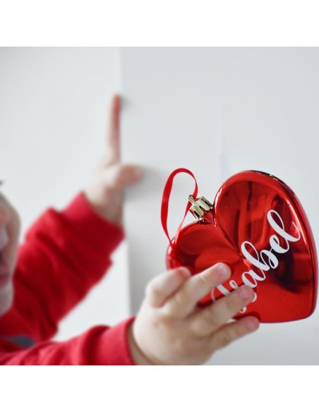 Palla Cuore Decorazione per Albero di Natale Personalizzata con Nome