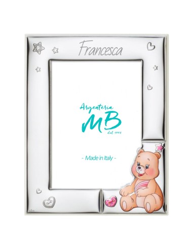 Customizable Birth Picture Frame with Baby Bear