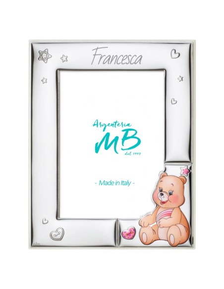 Customizable Birth Picture Frame with Baby Bear