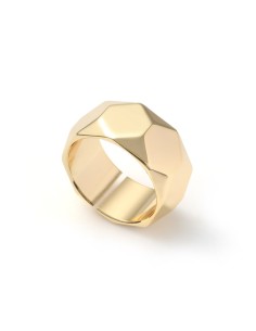 Golden Faceted Band Ring 