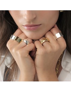 Golden Faceted Band Ring  2