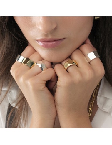 Golden Faceted Band Ring 