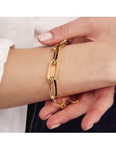 Gold Plated Bronze Oval Chain Bracelet  2