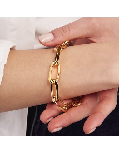 Gold Plated Bronze Oval Chain Bracelet 