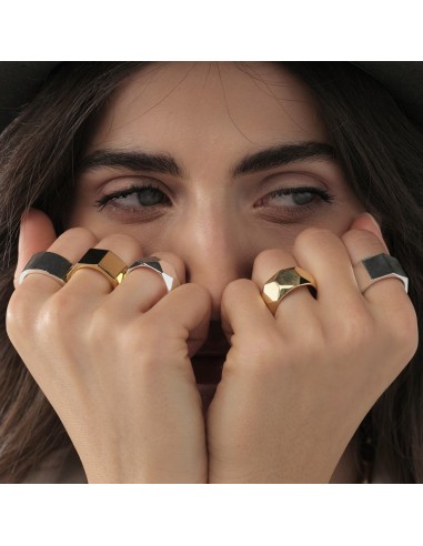 Golden Octagonal Band Ring 