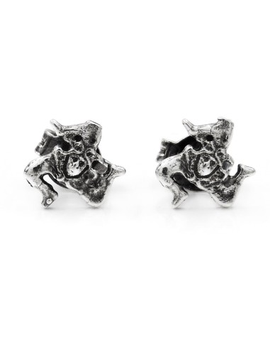 925 Sterling Silver Trinacria Stud Earrings 