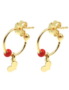 Gold Plated Sterling Silver Hoop Earrings with Pendant 2