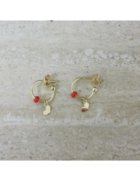 Gold Plated Sterling Silver Hoop Earrings with Pendant