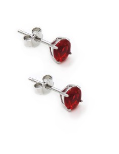 Knopfohrringe aus 925er Sterlingsilber mit Rundem...