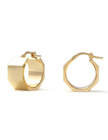 Octagonal Golden Hoop Earrings