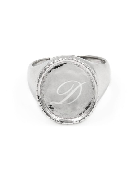 Anpassbarer Ovaler Chevalier-Ring aus 925er Sterlingsilber