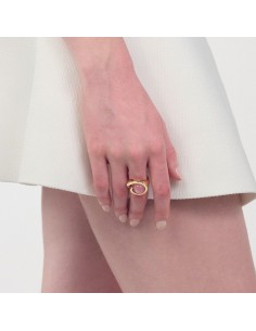 Goldener Gipsy Ring mit Rosenquarz 2