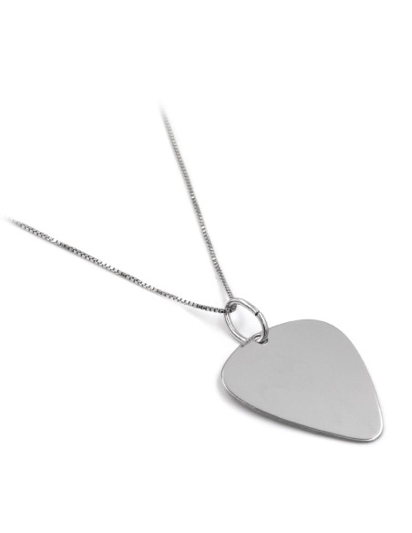 Personalisierbare Gitarrenplektrum-Anhänger-Halskette aus 925er Sterlingsilber