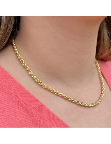 Collana Corda Spessa in Argento 925 Placcato Oro