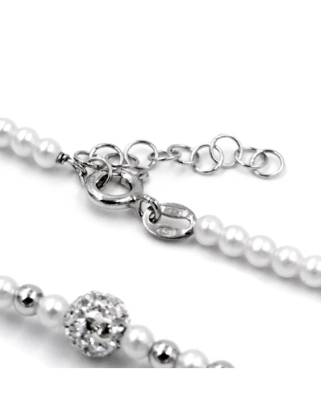 Bracciale Catena Donna in Argento 925 Rodiato con Ciondolo Doppio Cuore
