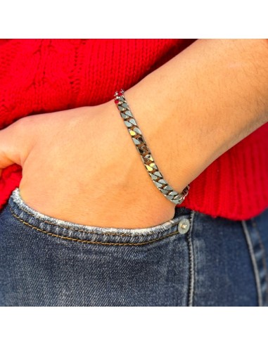 Bracciale Uomo Catena Grumetta Rutenio Lucida