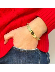 Bracciale con Targa Personalizzabile Oro 2