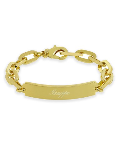 Goldenes Herrenarmband mit Personalisierbarer...