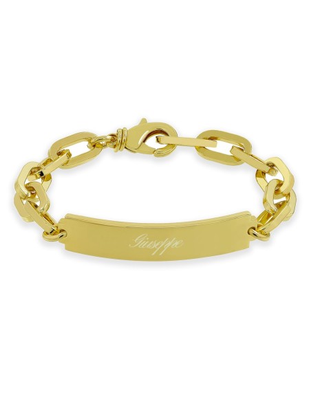 Bracciale con Targa Personalizzabile Oro