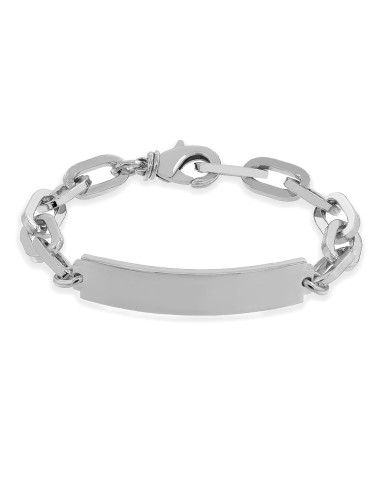 Armband mit Personalisierbarer Platte Ruthenium