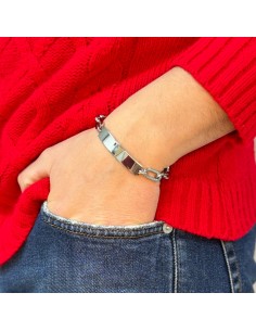 Bracelet with Customizable Plate Ruthenium 2