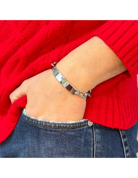 Bracciale con Targa Personalizzabile Rutenio