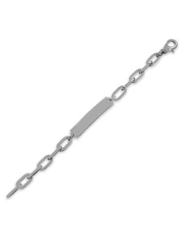 Armband mit Personalisierbarer Platte Ruthenium