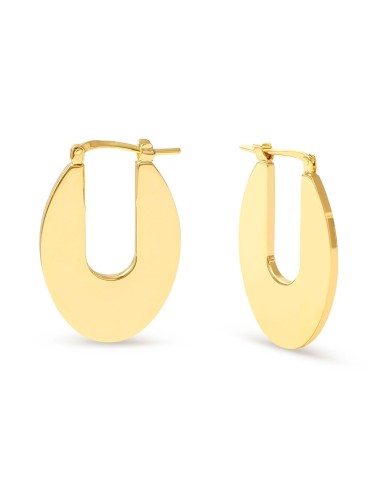 Flat Oval Earrings Dynamic Gold