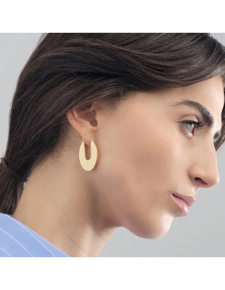 Flat Oval Earrings Dynamic Gold