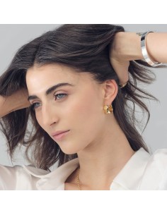 Faceted Golden Hoop Earrings 2