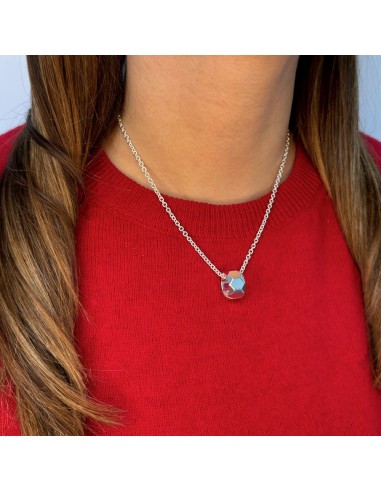 Necklace with Multifaceted Ring Pendant 