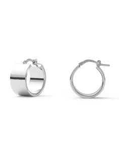 Silver Band Hoop Earrings