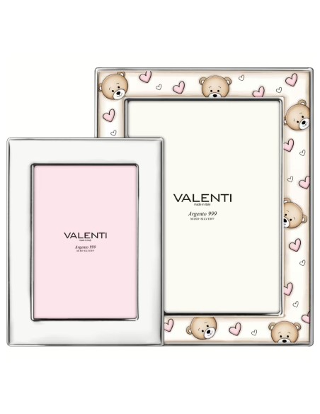 Bilderrahmen zur Geburt Eines Babymädchens 2 Fotos mit Rosa Teddybären
