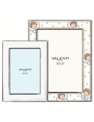 Baby Boy Birth Picture Frame 2 Photos with Angels