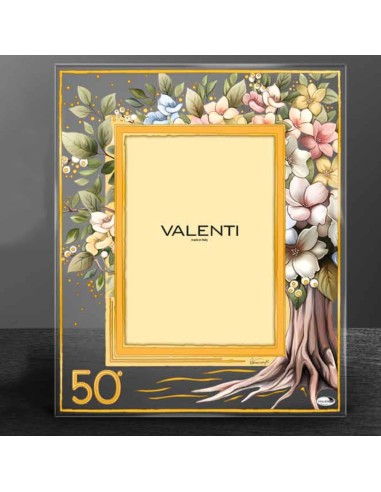 Glas-Bilderrahmen zum 50 Jahrestag 13x18 cm mit Lebensbaum