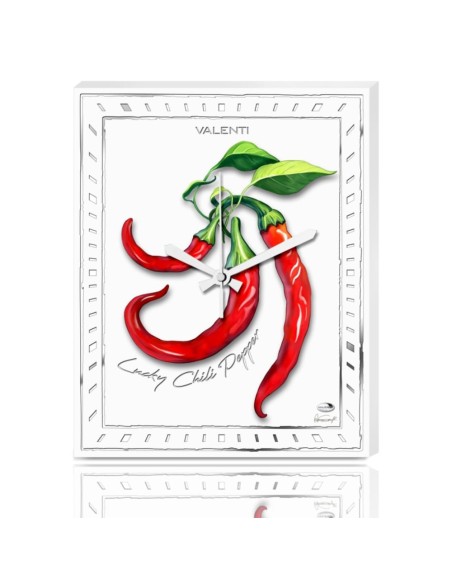 Orologio da Parete o da Tavolo con Peperoncini Rossi