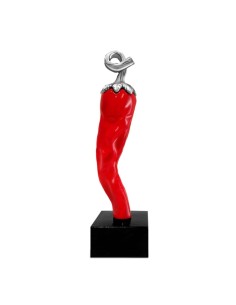 Chili Pepper Resin Sculpture Silver Details