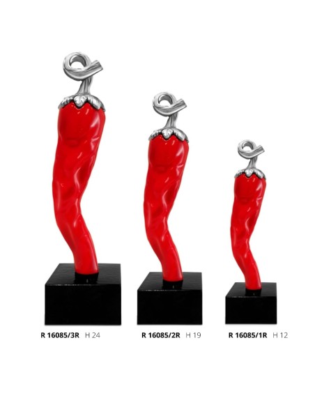 Chili Pepper Resin Sculpture Silver Details