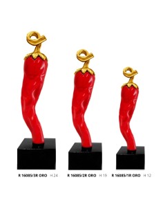 Peperoncino Scultura Decorativa Dettagli Dorati 2