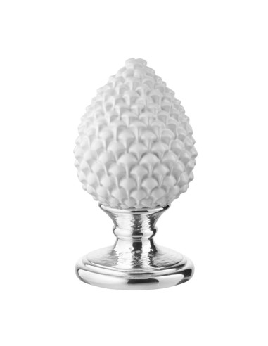 Sicilian Pine Cone Resin Sculpture Silver Base