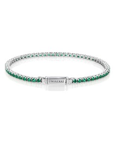 Tennisarmband aus 925er Sterlingsilber mit Grünem...