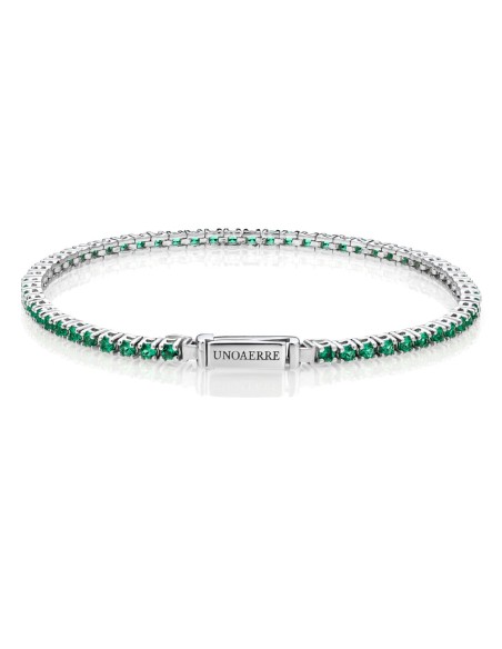 Tennisarmband aus 925er Sterlingsilber mit Grünem Zirkonia Unoaerre