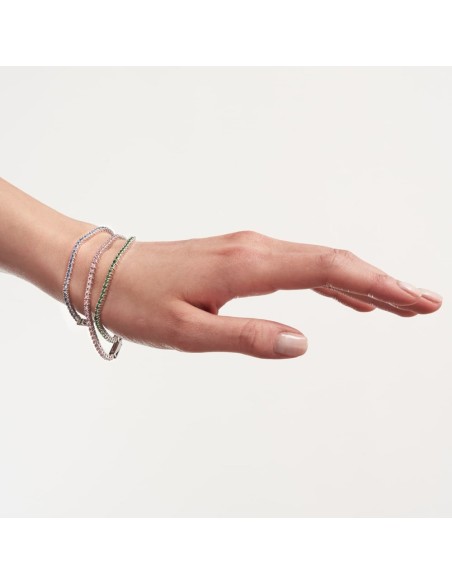 Tennisarmband aus 925er Sterlingsilber mit Rosa Zirkonia Unoaerre