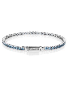 Bracciale Tennis in Argento 925 con Zirconi Azzurri Unoaerre